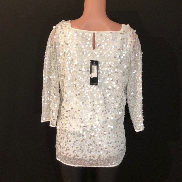NWT JONES NEW YORK Sequin Pullover Blouse Top - Picture 4 of 6